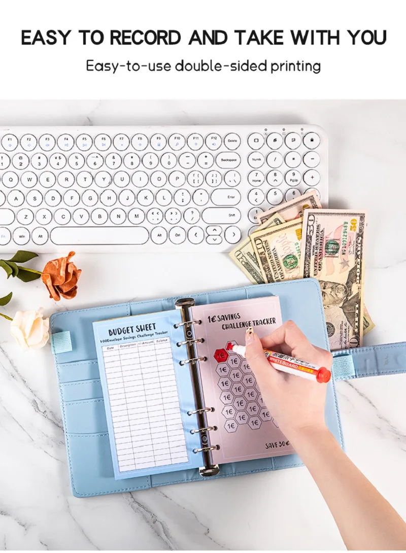 100 6-Hole A6 Envelopes Save Money In 52 Weeks  Challenge To Save Money In 30 Days  Usd  Eur  And Card Printing Paper