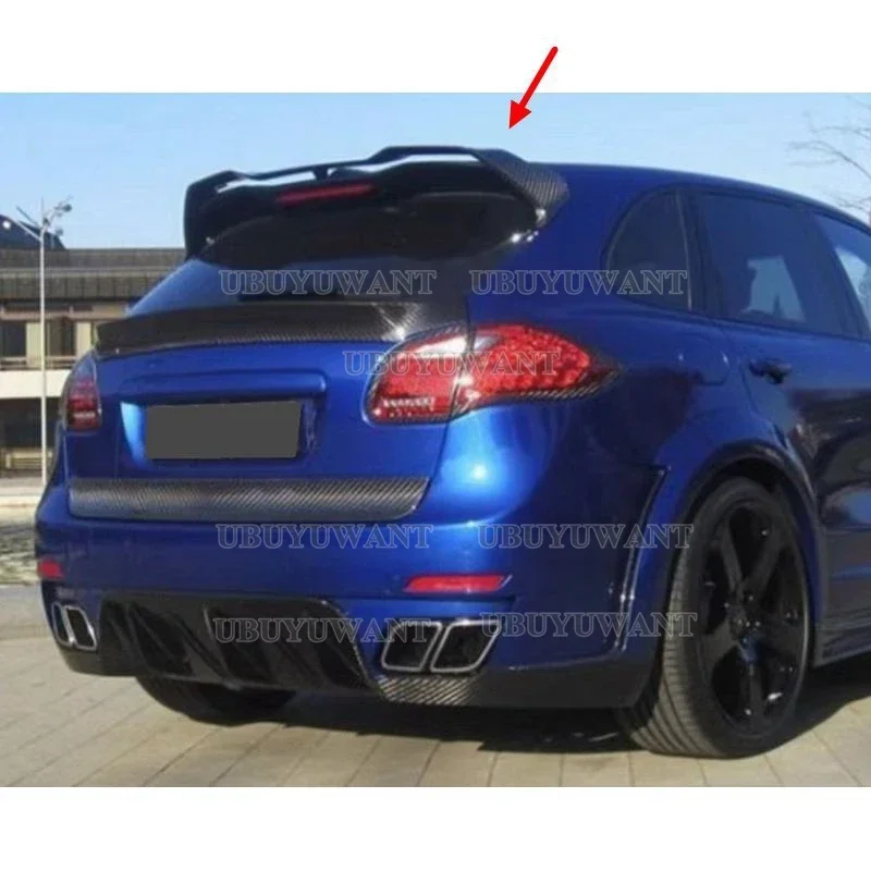 High Quality Carbon Fiber Rear Trunk Roof Spoiler Wing Fits For Porsche Cayenne 958 2011 2012 2013 2014