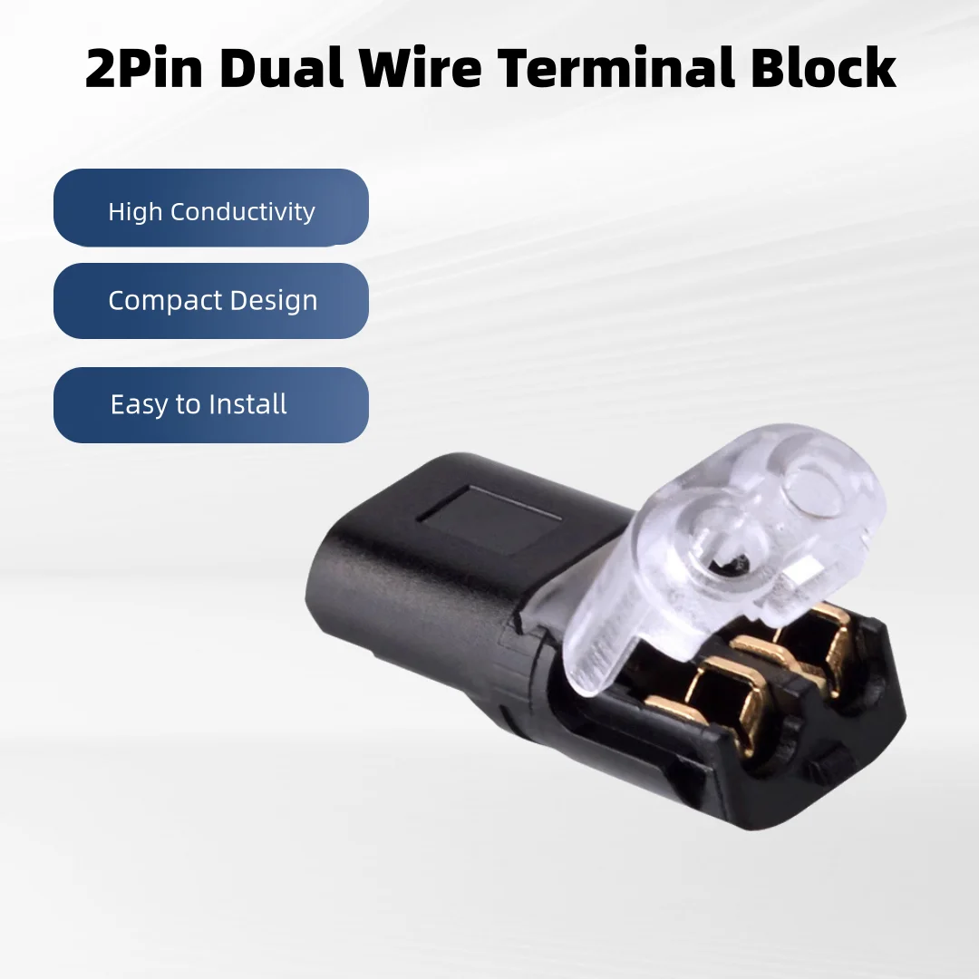 10-100PCS Locking Wire Connector 2 Pin Quick Splice Terminals Waterproof Electrical Plugs Cable Clamps for Automotive Electrical