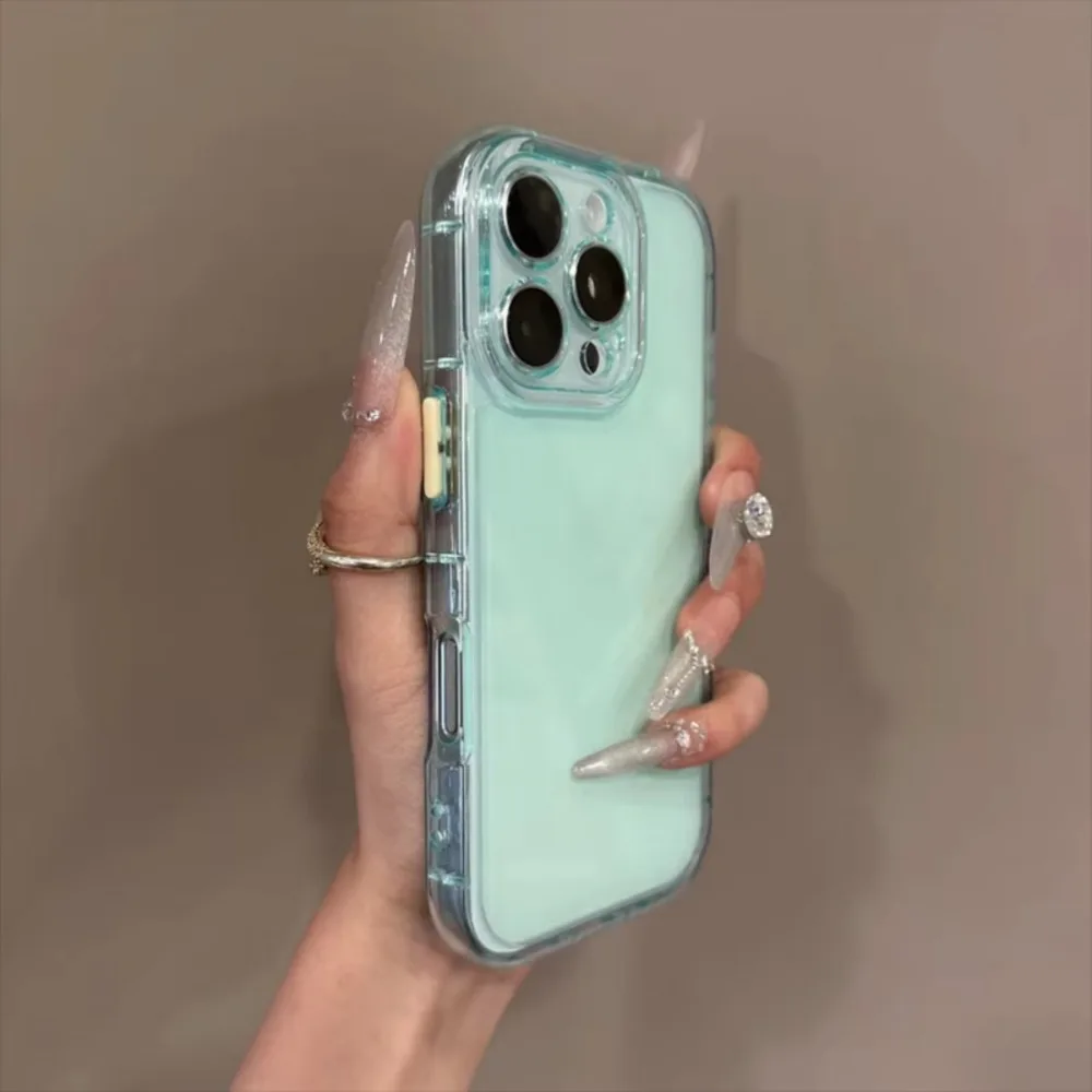 Luxuriöse, weiche Schutzhülle mit Airbags und ovaler Seifenstruktur für iPhone 18, 17, 16, 15, 14, 13, 12 Pro Max, transparente Kameraabdeckung, stoßfeste Hülle. – Detail 11