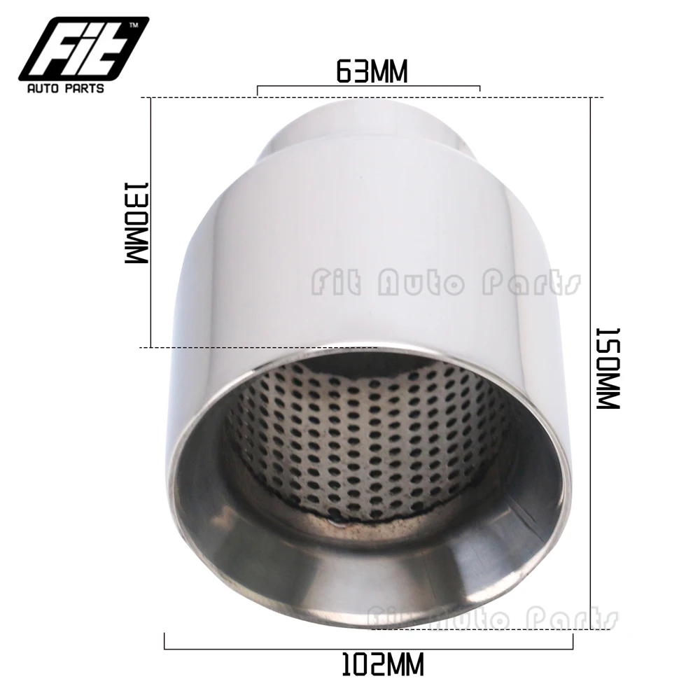 

Наконечник выхлопной трубы автомобиля из нержавеющей стали 51 мм 63 мм, наклонный Овальный выход 102 мм, автомобильный глушитель, задняя труба, ...