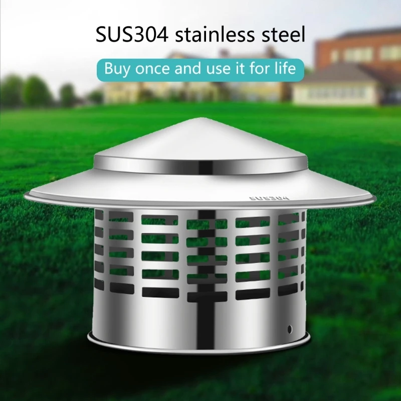 Round Chimney Caps Stainless Steel Fireplaces Vent Cover Chimney Cover with Screen 517A
