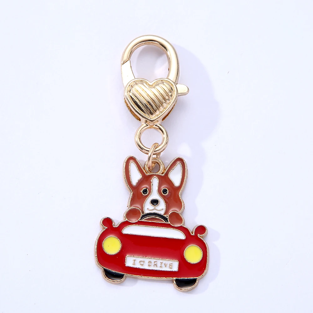 5PCS/LOT Enamel dog Charms for Jewelry Making Fashion bag Pendant Bracelet Earring Charms Diy Craft Accessories dachshund pet