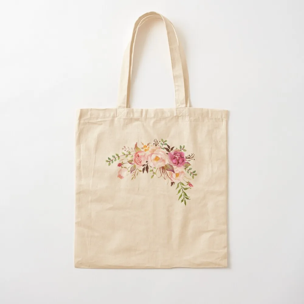 

Romantic Watercolor Flower Bouquet Tote Bag Women's bag canvas tote bags