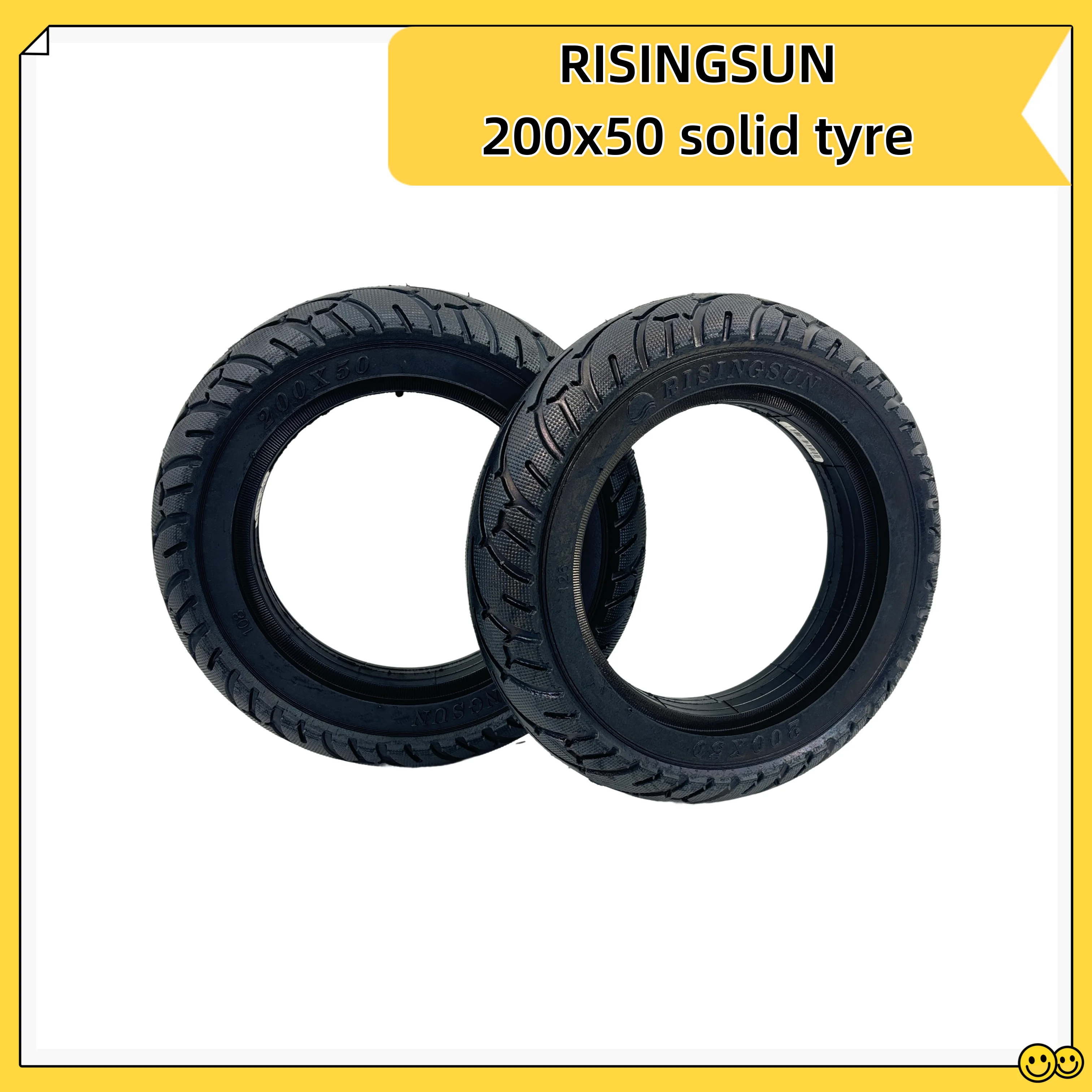 High quality RISINGSUN 200x50 Solid tyre 8 inch tire fit Electric Self Balancing Hoverboard Scooter 200*50 8*2T tubeless tyre