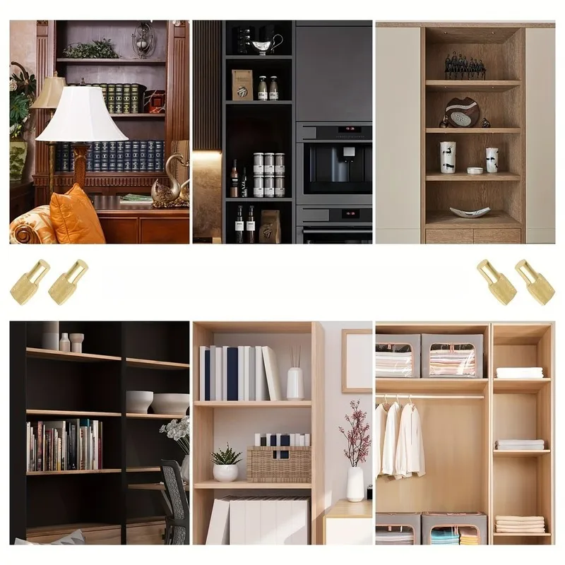 5mm Gold Shelf Pins 46 pcs, Gold Plated Finish, Sturdy Iron Core, for Cabinet Shelving, Multipurpose