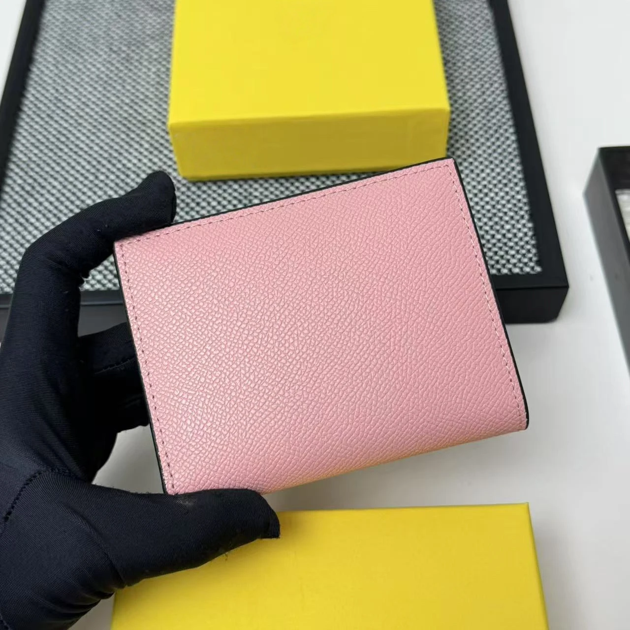 럭셔리 브랜드 여성용 정품 가죽 지갑 다이아몬드 시리즈 2605 수제 이중 접이식 머니 클립 동전 지갑 클러치 휴일 선물