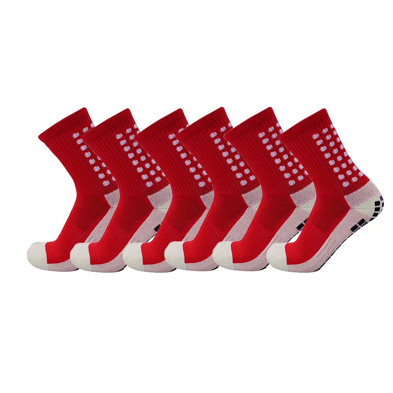 6Pairs/Lot UGUPGRADE New Sports Anti Slip Soccer Socks Cotton Football Men Grip Socks calcetas antideslizantes de futbol