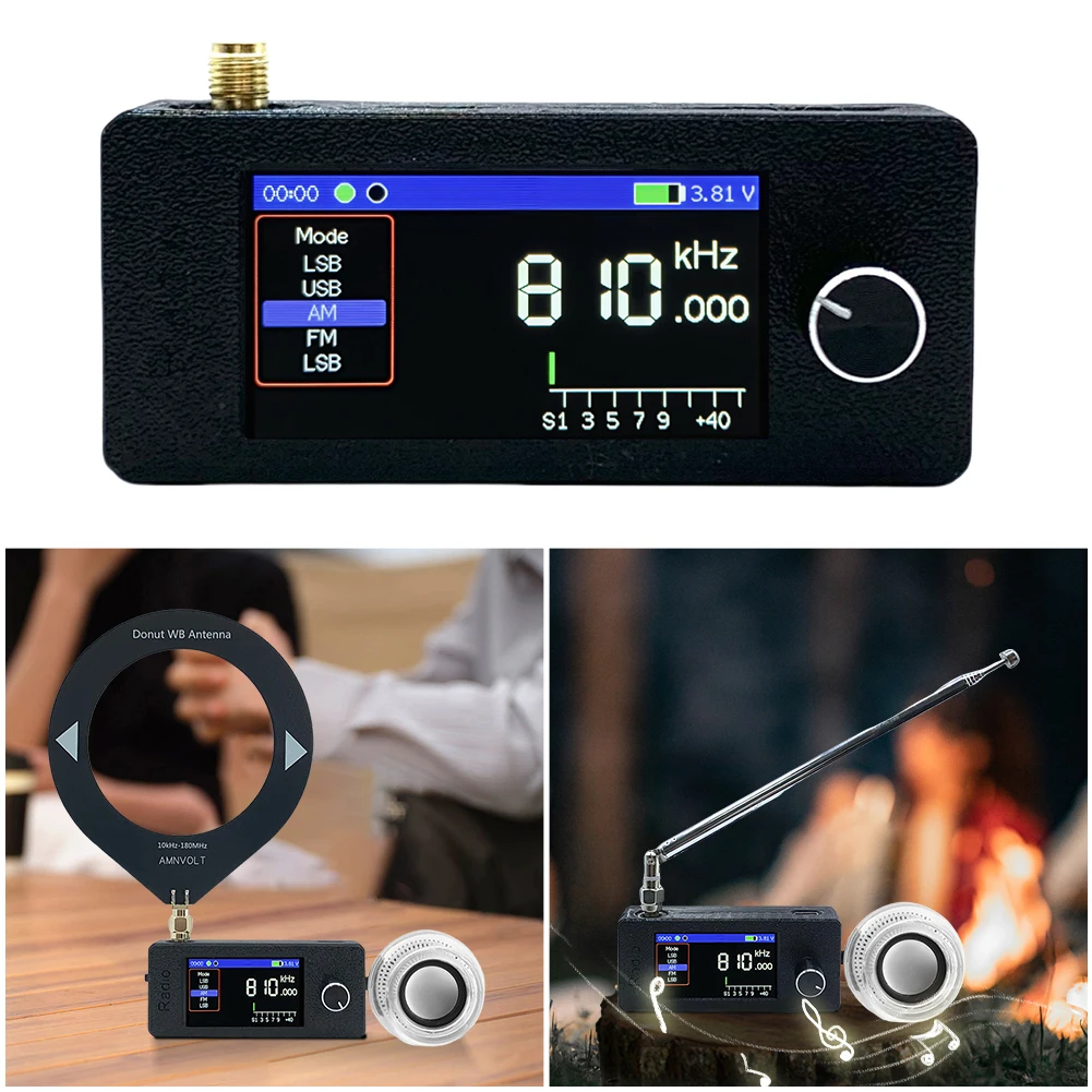 Pocket Radio LSB USB AM FM All Band Radio Receiver with External Speaker SI4732 0.5-108mhz HF SW MW VHF Radio