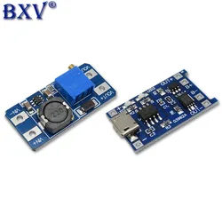 TP4056 18650 Micro USB 5V 1A Lithium Battery Charger Module Charging Board With Protection + MT3608 2A DC-DC Step Up Converter