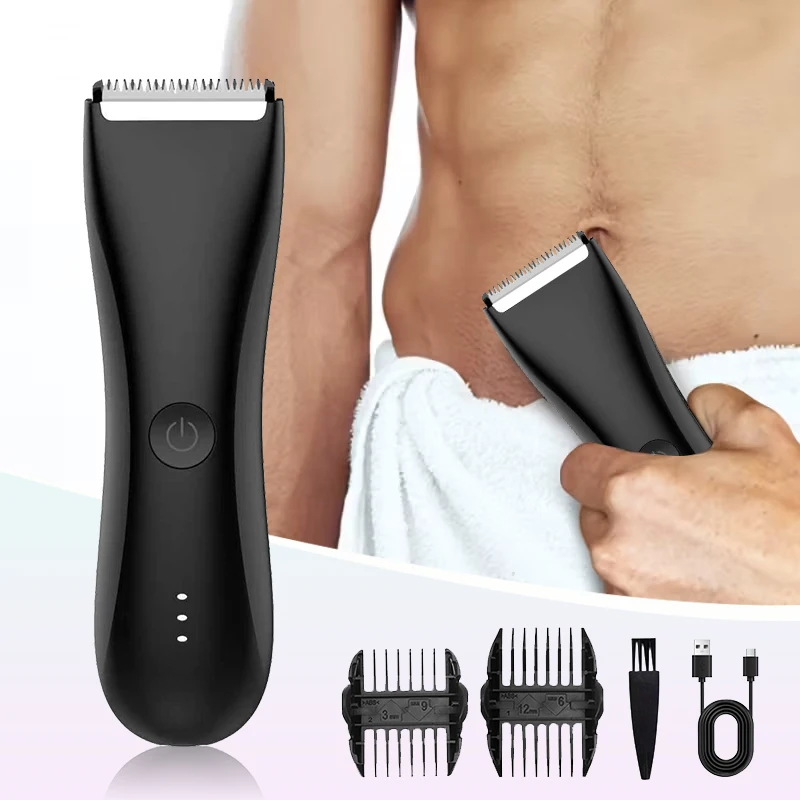 Men's Body Hair Trimmer Suitable for Beard, Armpit, and Intimate Area Hair Trimming, USB Rechargeable for Portability