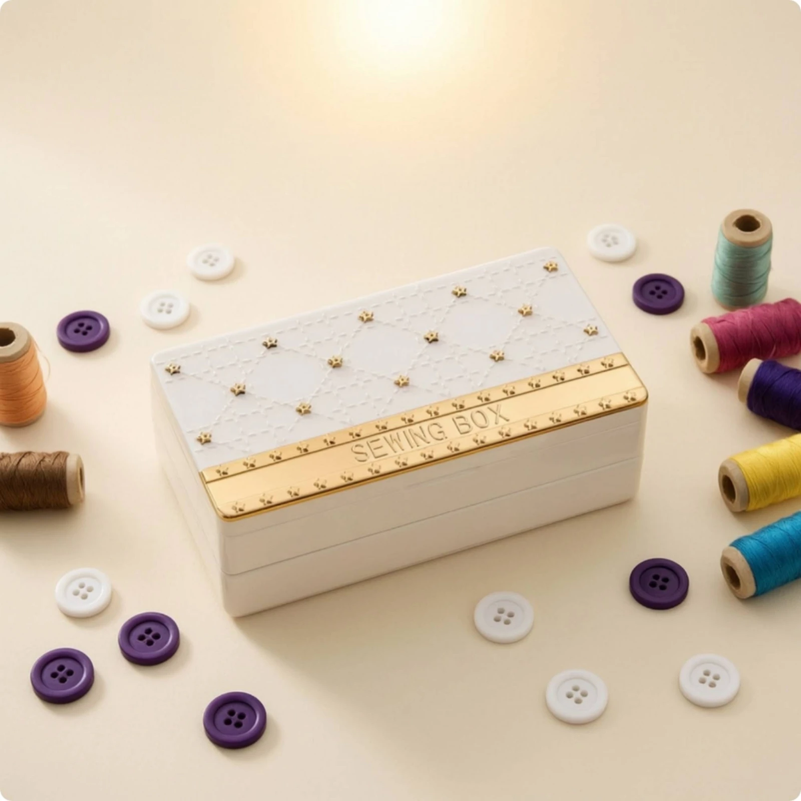 Household Sewing Box Compact Sewing Box with Two-Level Thread Storage Compartmentalized Small for Clothing Repairs