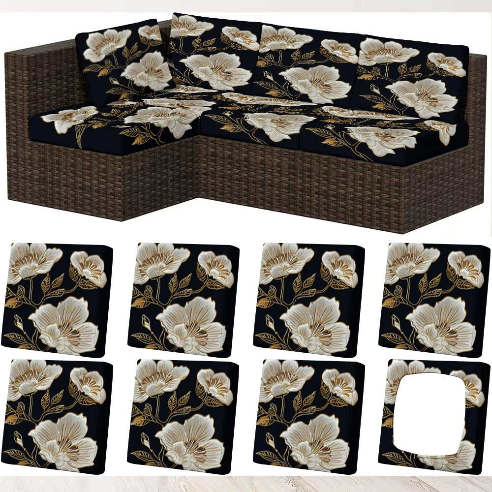 Summer Outdoor Sofa Cover with Retro Floral Print, Milk Silk Fabric, Pet - Friendly, Machine - Washable,