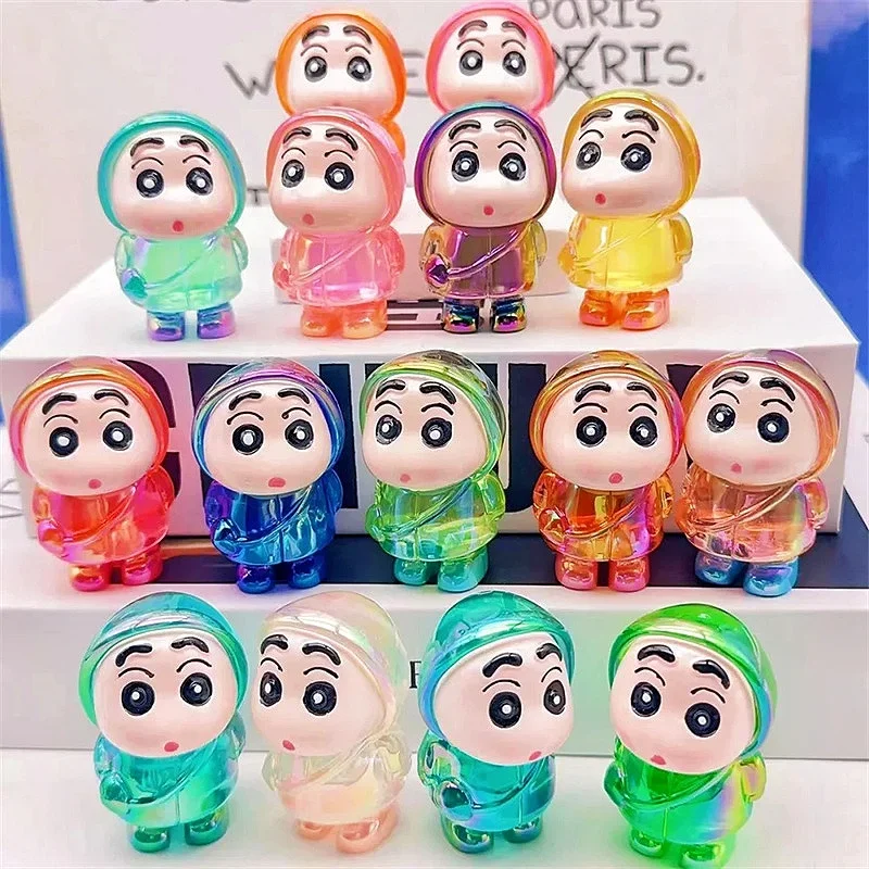 

12pcs Crayon Shin-chan Cartoon Plating Diy Jewelry Accessories Raincoat Shin-chan Keychain Pendant Creative Car Ornaments Gift