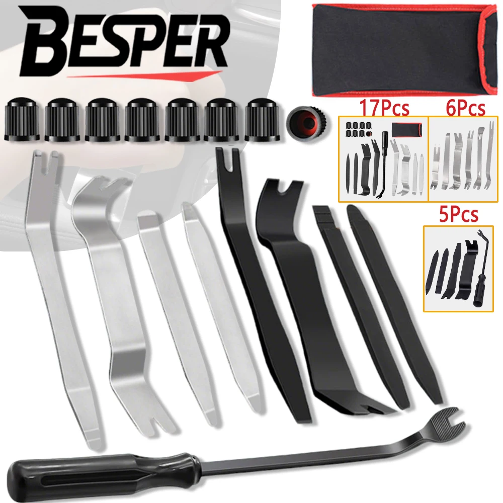 

5/6/17Pcs Car Trim Removal Tool Kit Auto Door Panel Dash Radio Audio Clip Remover Pry Tool Interior Disassembly Tools