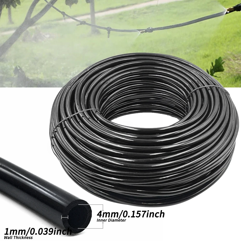 15M 30M Garden Irrigation Watering Misting Cooling System With 1 4 Inch Brass Atomizer Nozzles And 47mm Hose Perfect For Outdoor