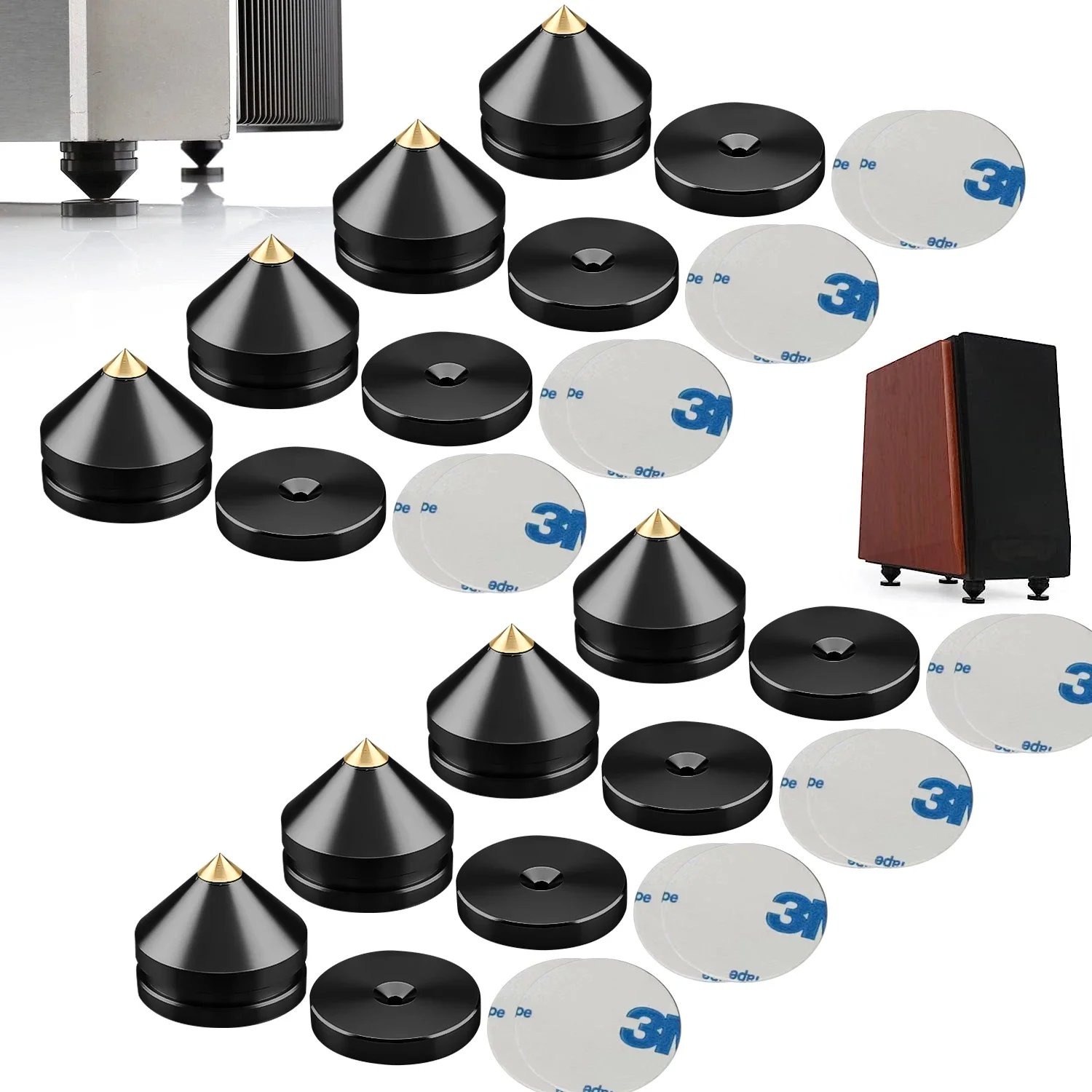 Audiocrast FT2023 4/8Sets speaker Stand Feet Foot Pad aluminium alloy metal Spikes Cone Floor Foot Nail M23*20