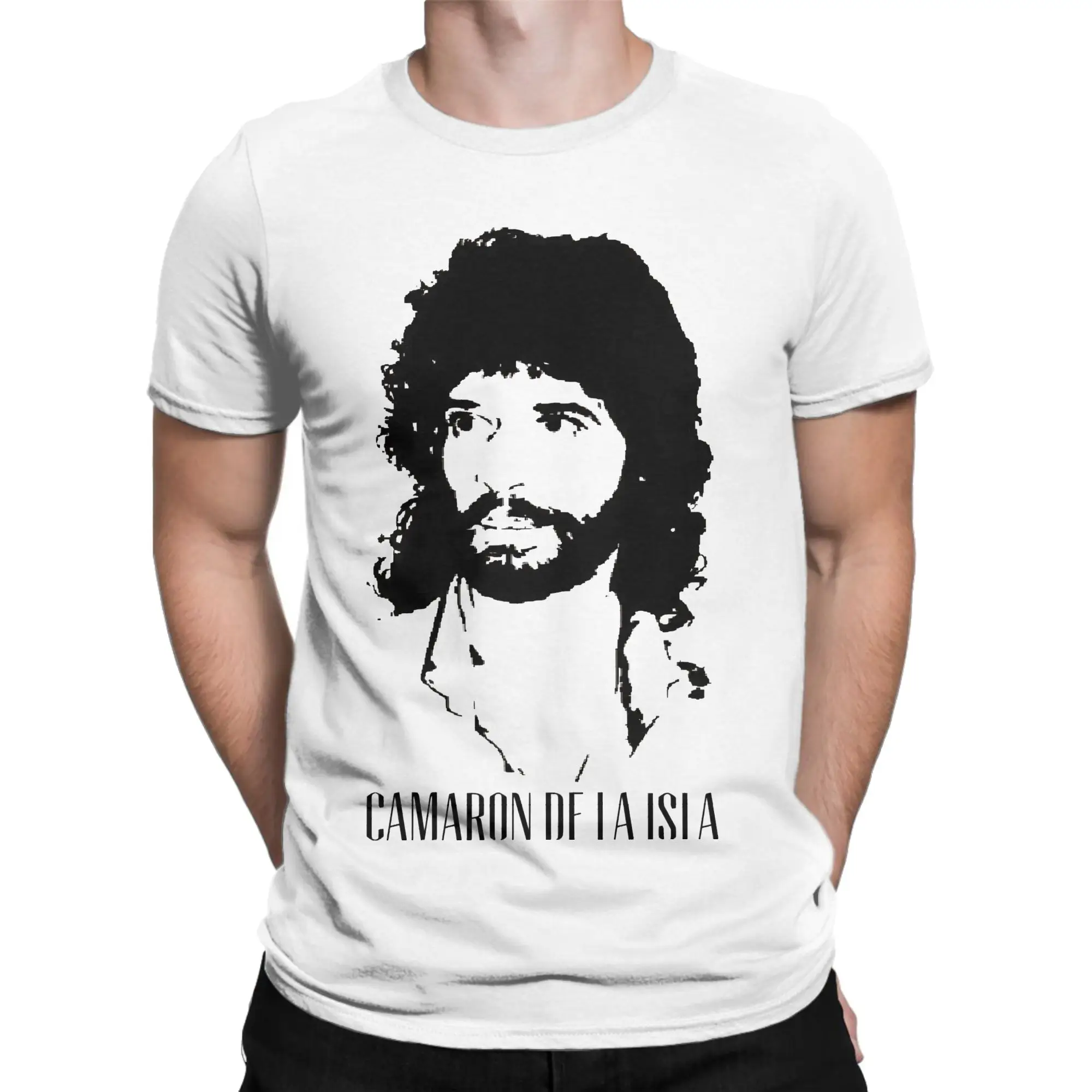 Retro Muisc Spanish Singer Camarons De La Isla T-Shirt Unisex Cotton Short Sleeve  Round Neck Summer Top Tee