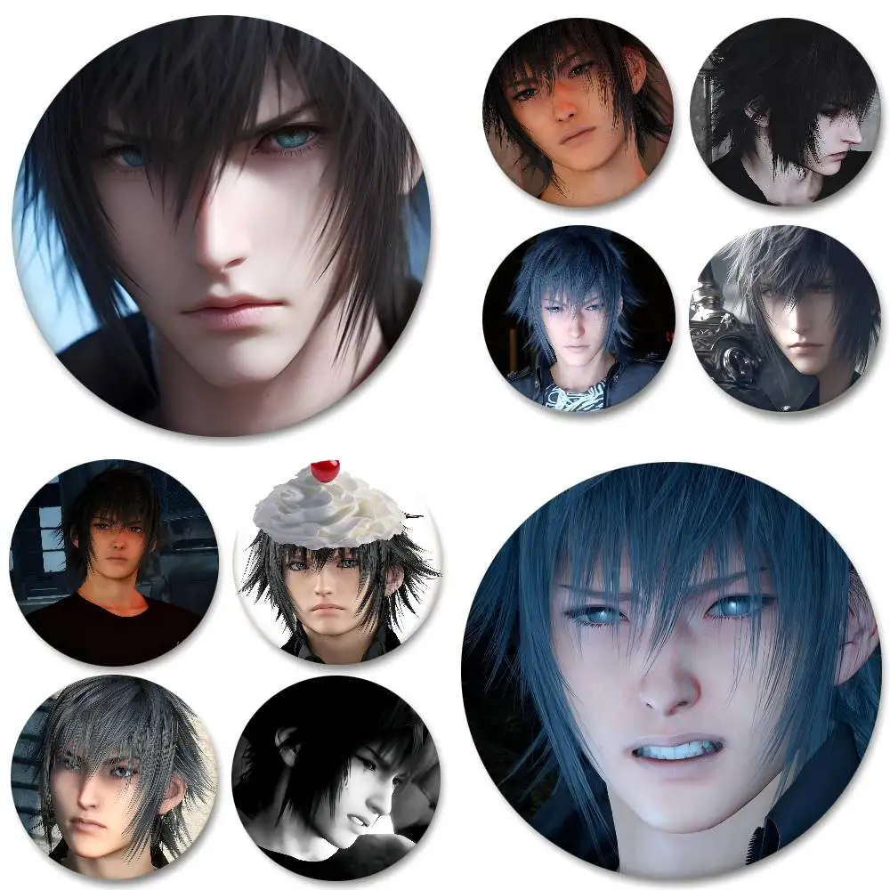 Game Final Fantasy Noctis Round Badge Lapel Pin Backpack Clothing Jewelry Accessories Gift Brooch