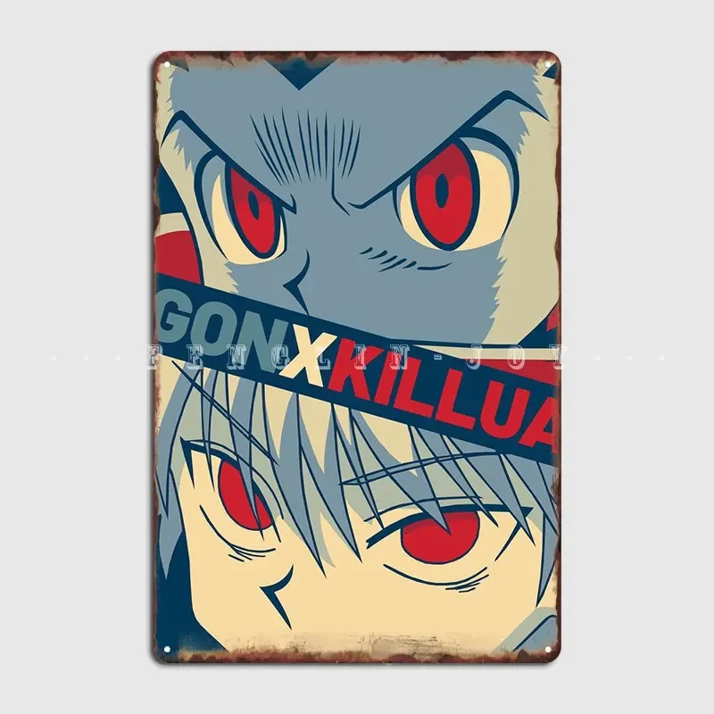 Gon X Killua Hopestyle Poster Metal Plaque Club Pub Garage Retro Painting Décor Tin Sign Posters