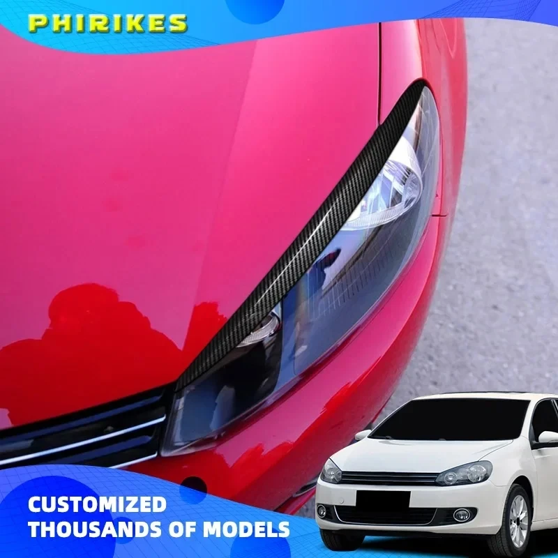 Pair Car Headlight Eyebrow Eyelids Stickers Trim Cover For Volkswagen For VW GOLF 6 VI MK6 GTI GTR GTD 2008 - 2013 Accessories