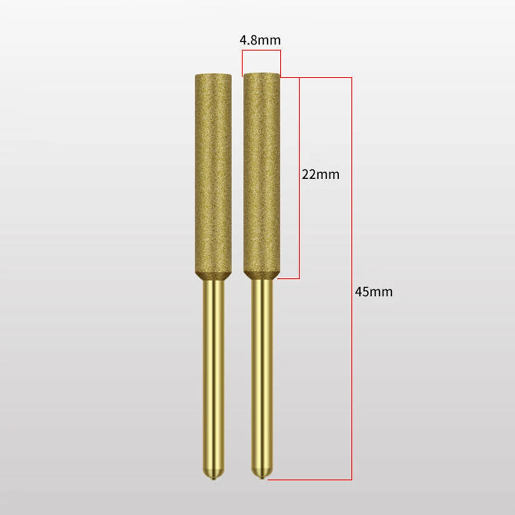 5 PCS Diamond Coated Cylinder Head Grinding Burr Drill Bit 4/4.8/5.5mm Grinding Bit Rotary Burr Set for Stone Carving DIY