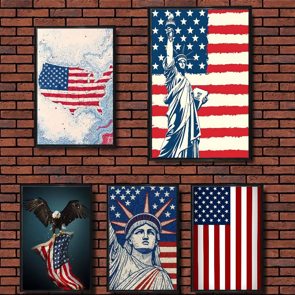 

Stars and Stripes American Flag Poster Prints Wall Art Picture Painting Gift Living Room Restaurant Bar Large Dec Sticker