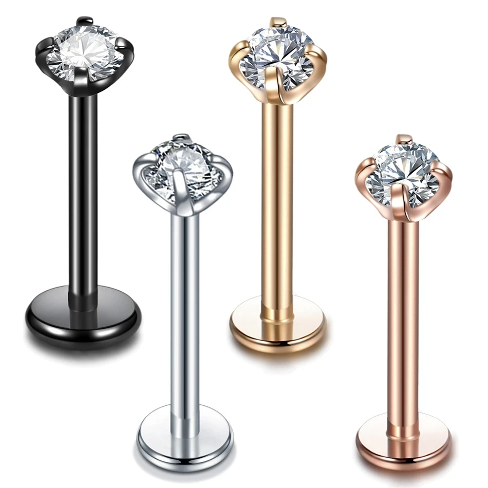 1Pc Stainless Steel Ear Tragus Helix Piercing Monore Ring Labret Stud Lip Ring Cartilage Ear Piercing Body Jewelry for Women Men