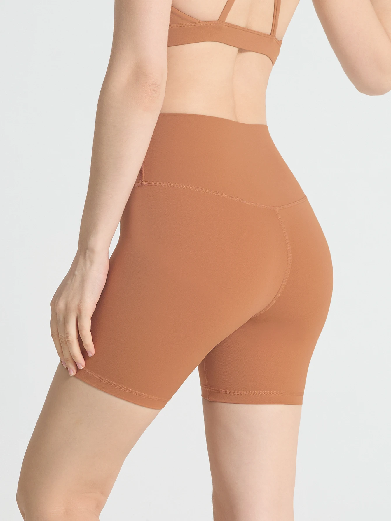 Sommer Damen Sportshorts Hohe Taille Nahtlos Hüftliftende Enge Shorts Atmungsaktiv Schnelltrocknend Lauf Freizeit Radfahren Pilates Shorts