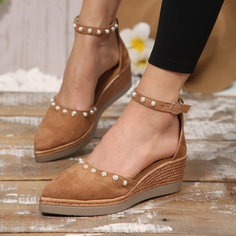 Women Closed Toe Wedge Sandals Fashion Espadrilles Platform Sandals Summer Buckle Strap Gladiator Shoes Woman Sandalias De Mujer