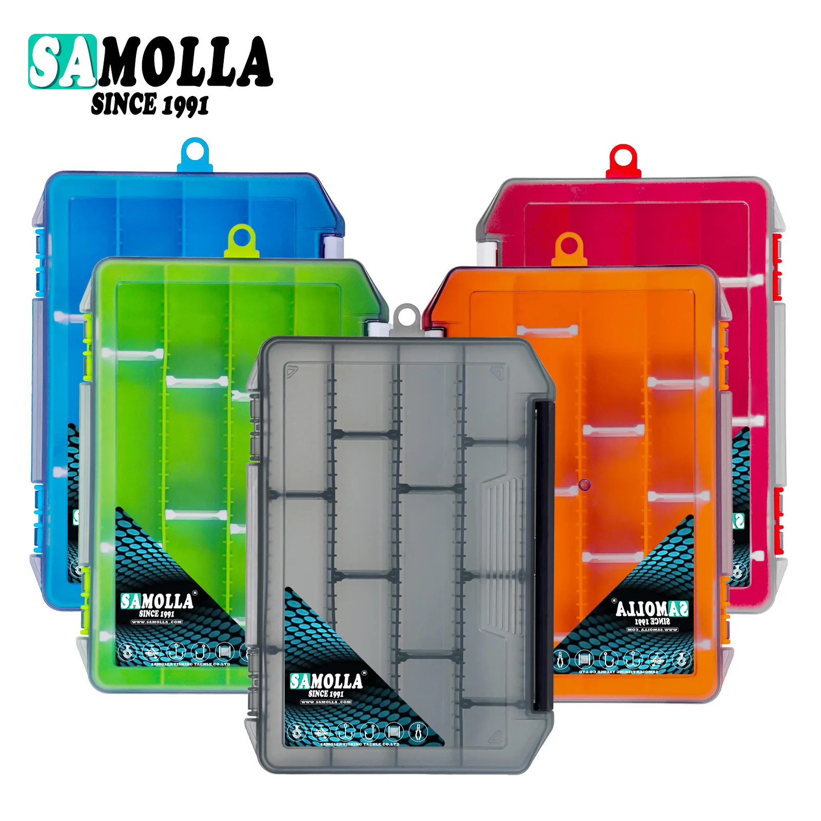 Nova caixa de pesca iscas caixa compartimentos plástico acessórios armazenamento enfrentar recipiente de alta resistência caso organizador ajustável