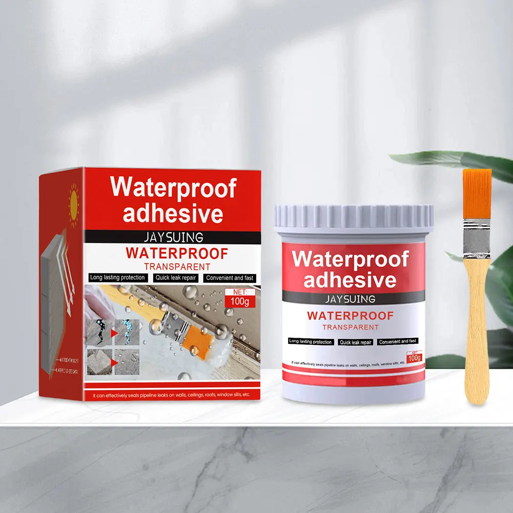 Agente impermeável invisível, selante isolante com escova, agente anti-vazamento, selante transparente, ferramentas de reparo de banheiro