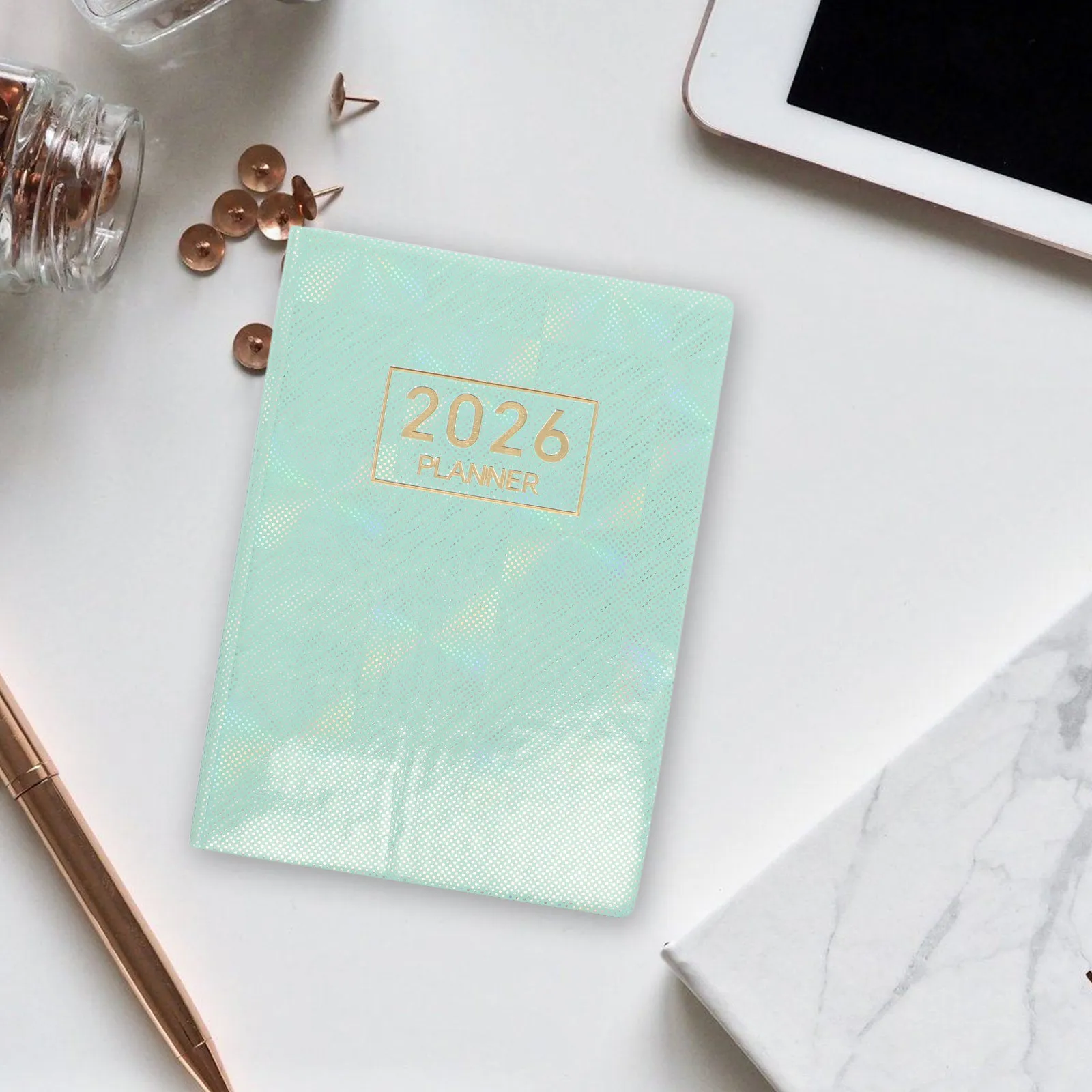 A7 2026 Pocket Planner Small Portable Notebook PU Cover Daily Planner Travel Size Schedule Organizer English Interface Compact