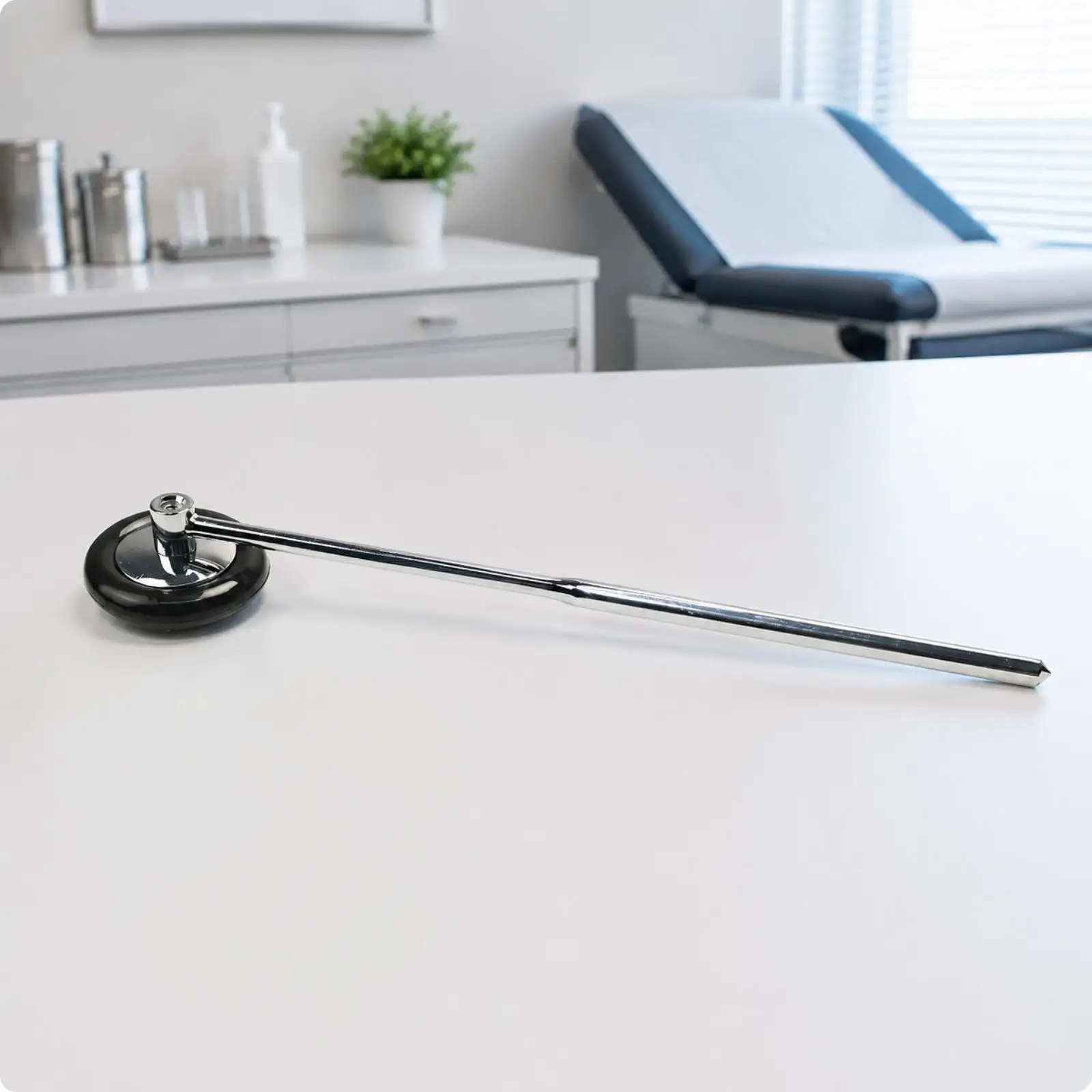 Stainless Steel Medical Reflex Hammer Black Head Neurological Testing Instrument for Doctor Physical Exam Tool