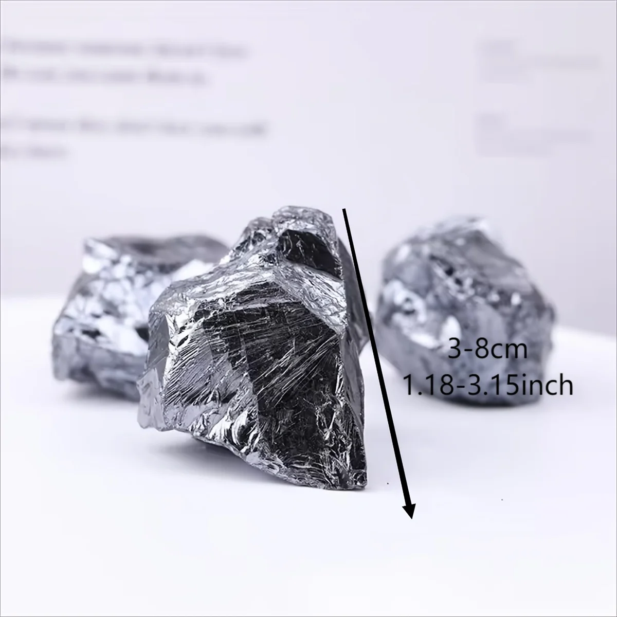 Natural Rough Raw Terahertz Stone Crystal Metallic Luster Mineral Specimen  for Garden Aquarium Home Decoration