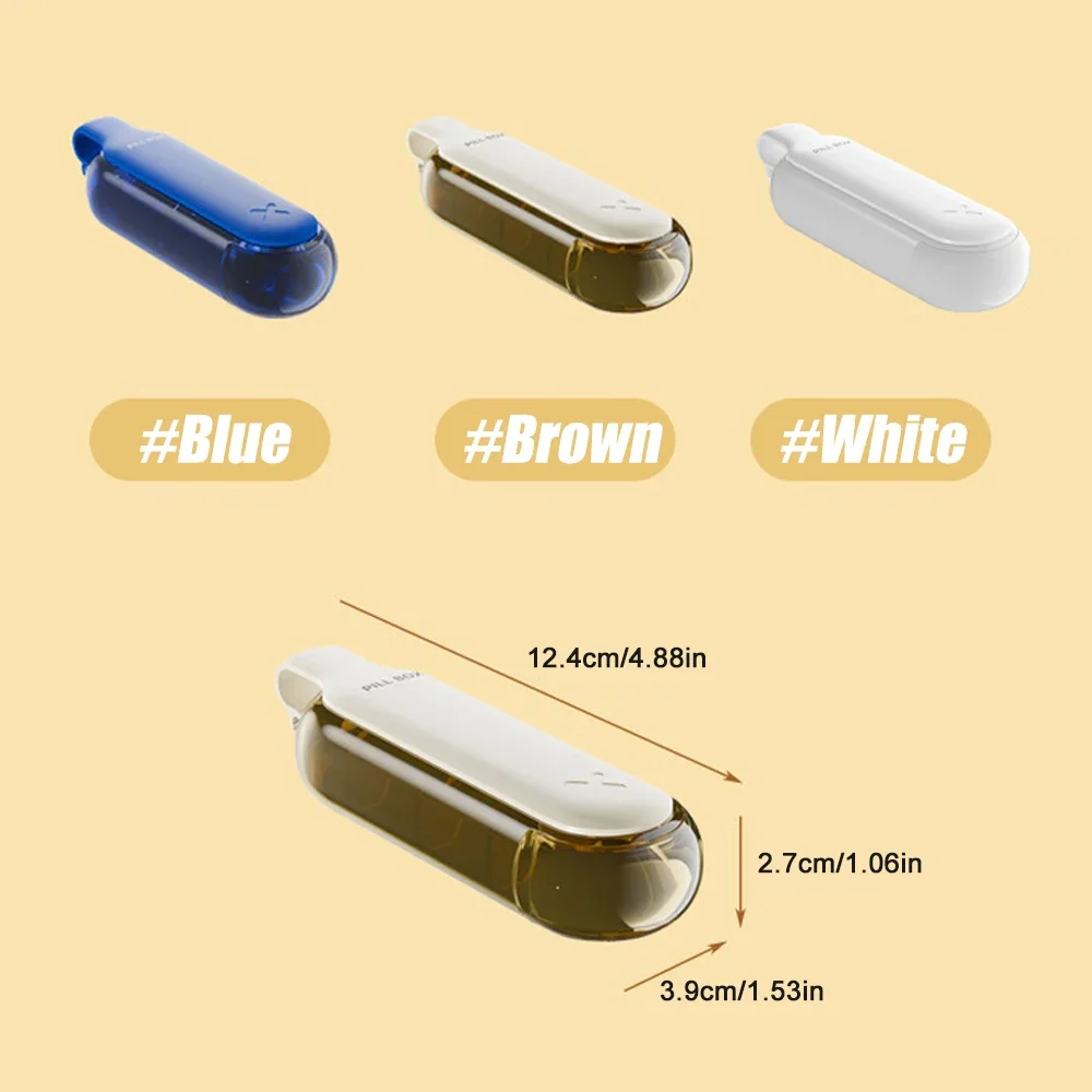 1PCS Portable Pill Organizer 4 Compartments - Daily Travel Pill Case, Compact Travel Medicine Container Pill Dispensers Holder