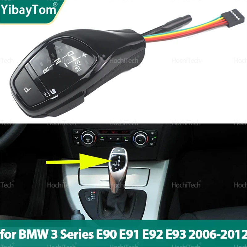 

Led PU Leather Sliver Gear Shift Knob for BMW 3 Series E90 E91 E92 E93 2006-2012 Car Shifter Lever Stick Internal Parts
