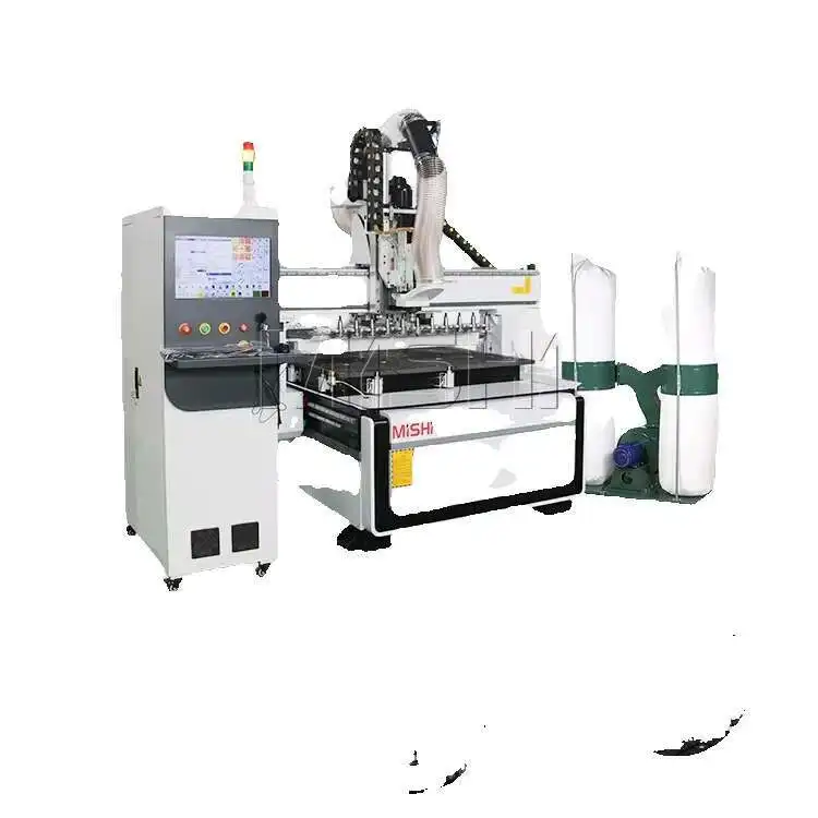 MISHI 1325 Carving Hine Wood Lathe Working Cnc Router With Auto Tool Changer For Outdoor Furniture