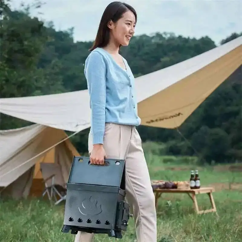 

Steel Heater Firewood Stove Stainless Patio Wood Tent Smokeless Heater Portable Roasting Heaters Outdoor Stove New Camping Z