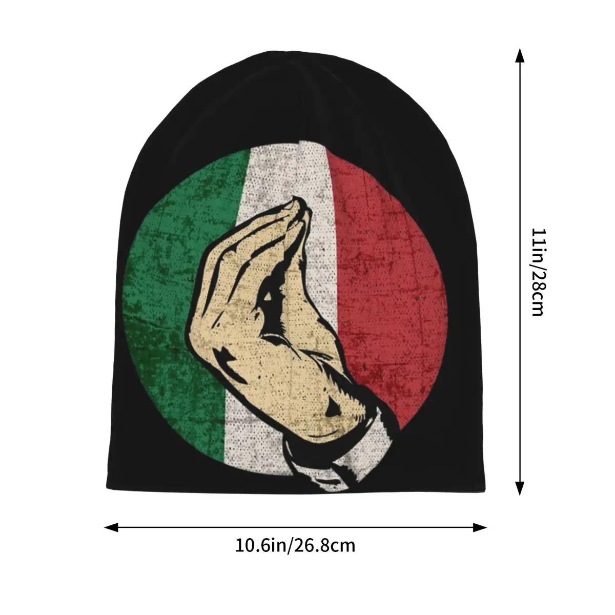 Italian Hand Gesture Sing Language Skullies Beanies Hats Warm Autumn Winter Outdoor Cap Knitted Bonnet Caps for Unisex Adult