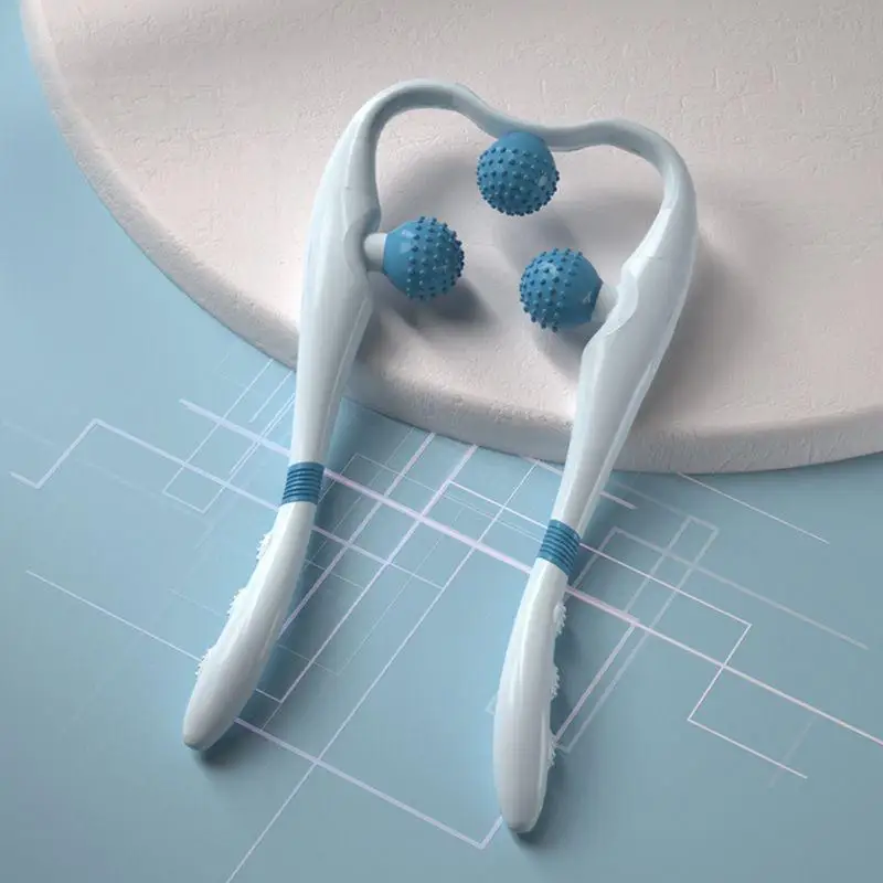 Роликовые шарики для массажа шеи Ручной ролик для массажа шеи Ручной расслабляющий шейный релаксатор с 3 шариками Портативный электрический массажер