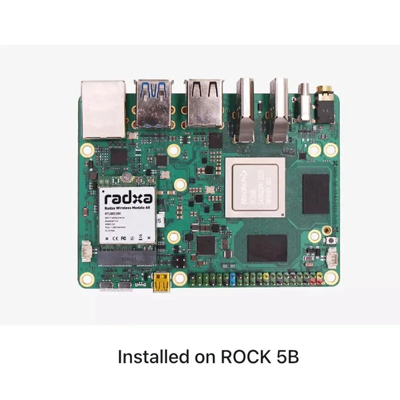 Radxa 무선 모듈 A8 WiFi6 / BT5.2 듀얼 안테나는 PCIe M.2 E K를 지원합니다.