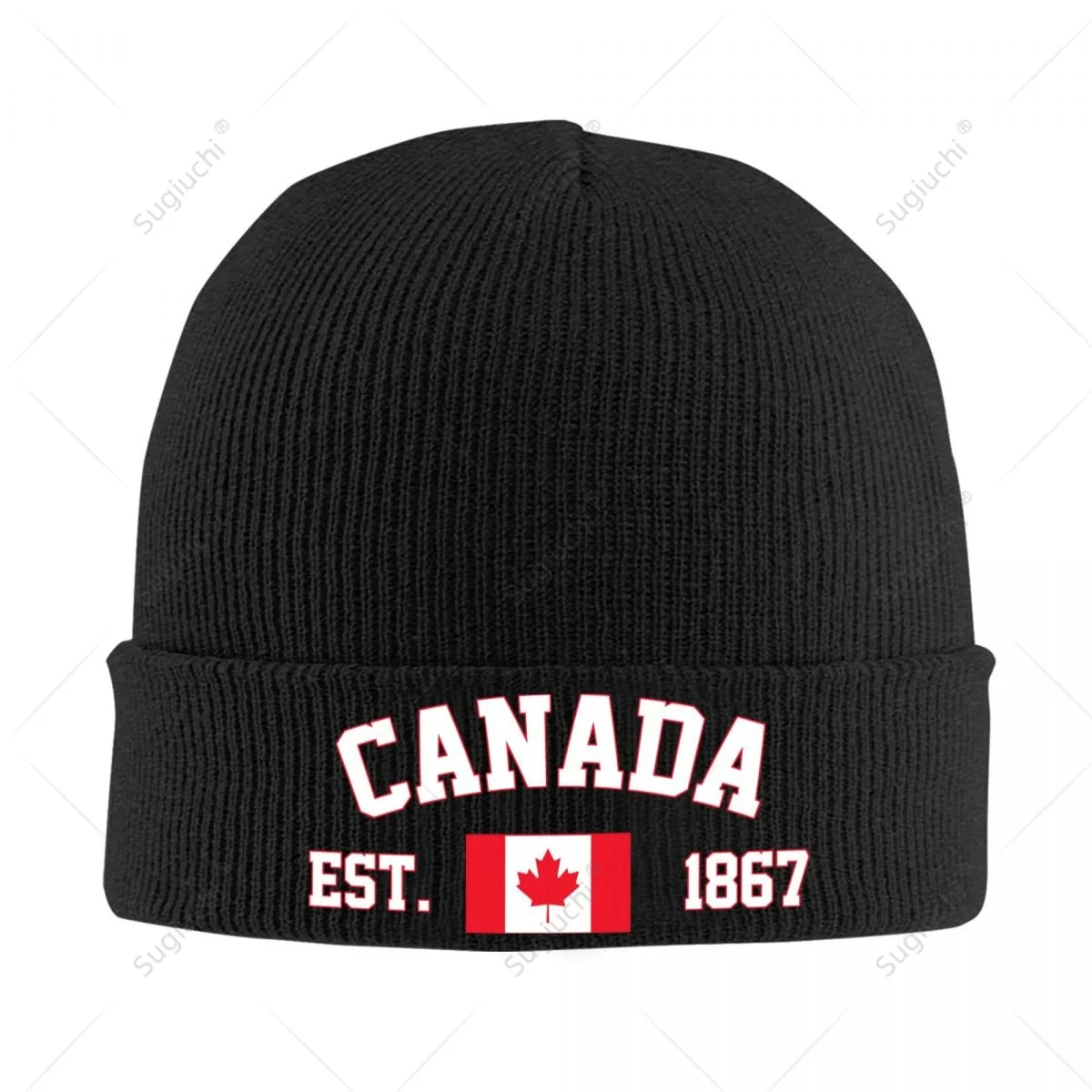 Unisex Canada EST.1967 Knitted Hat For Men Women Boys Winter Autumn Beanie Cap Warm Bonnet