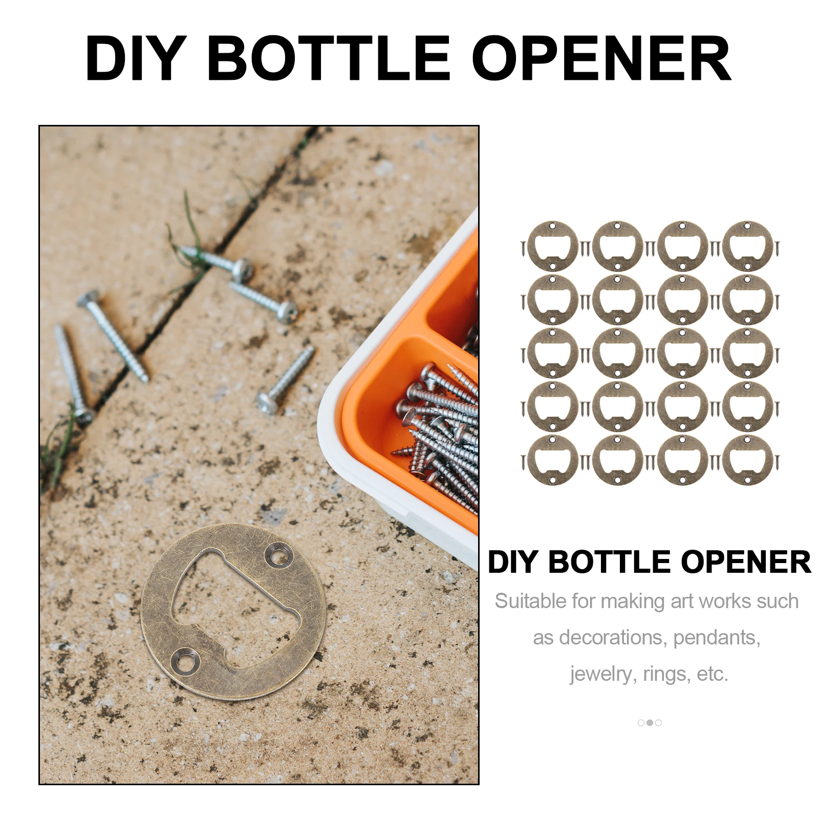 

1 Set Round Diy Bottle Opener Hardware Kit Iron Inserts Tools For Beer Cans Accessories Parts Supply Party Home Bar Use
