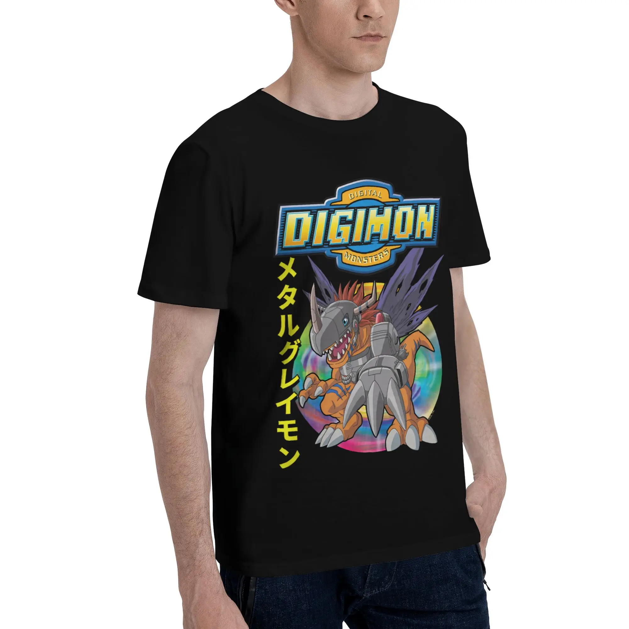 Digimon 43 Funny Graphic 100% Cotton T-Shirt Bandai Tops Tees For Men