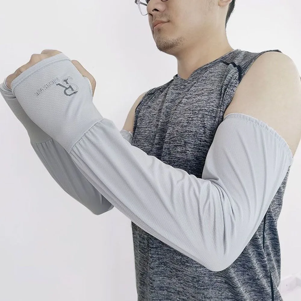 Breathable Elastic Arm Sleeves Comfortable UV Protection Driving Gloves Letter Loose Sunscreen Arm Cover Sleeves Summer