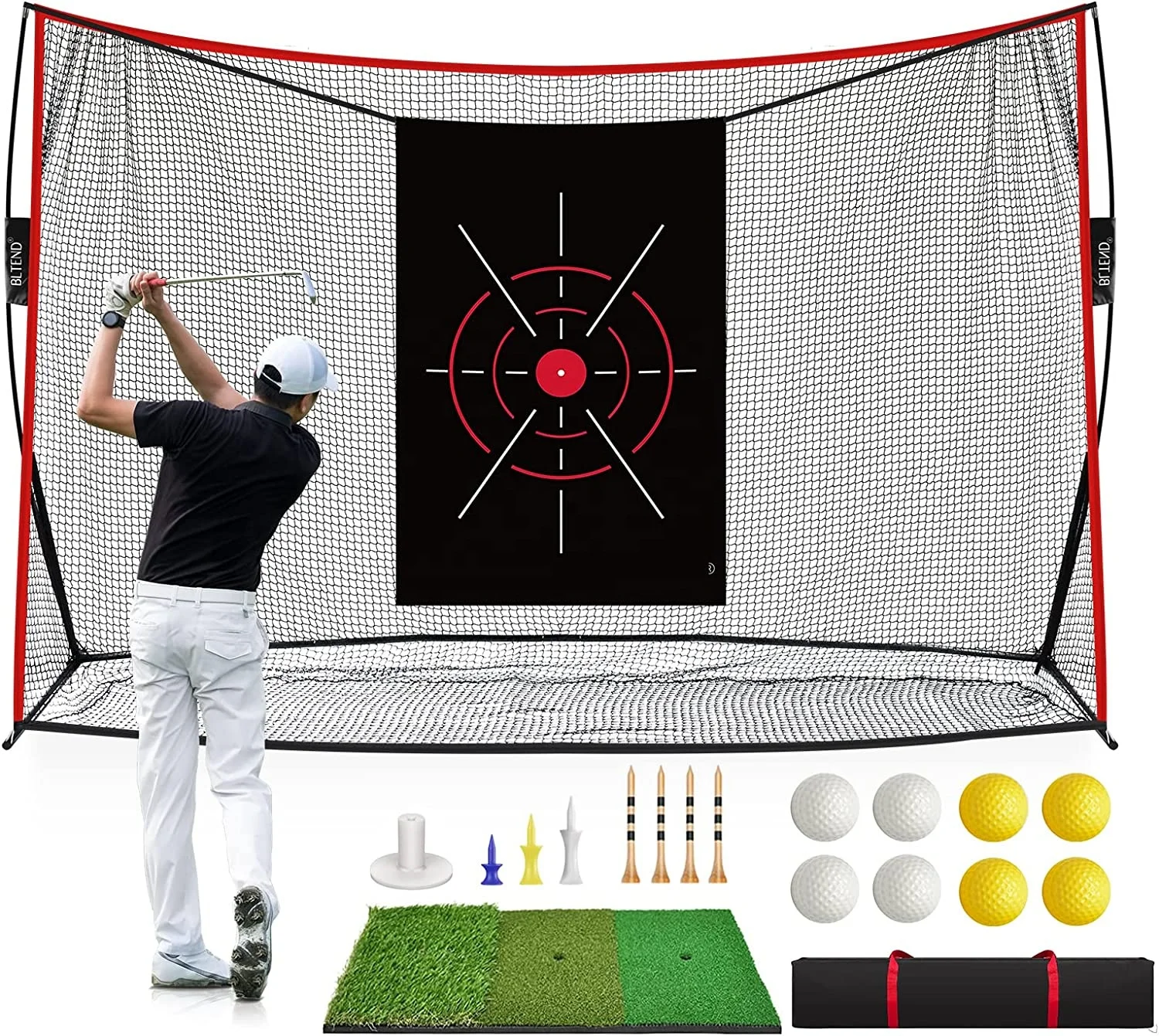 2026 10*7 Portable Golf Hitting Practice Nets Driving Range Golf Training Indoor Outdoor Sport Golf Chipping Net with Targetprom