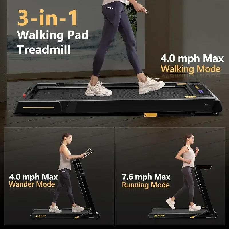 Under Desk Treadmill Walking Pad 2 in 1 for Walking and Jogging Portable Walking Treadmill with Remote Control Lanyard for Home