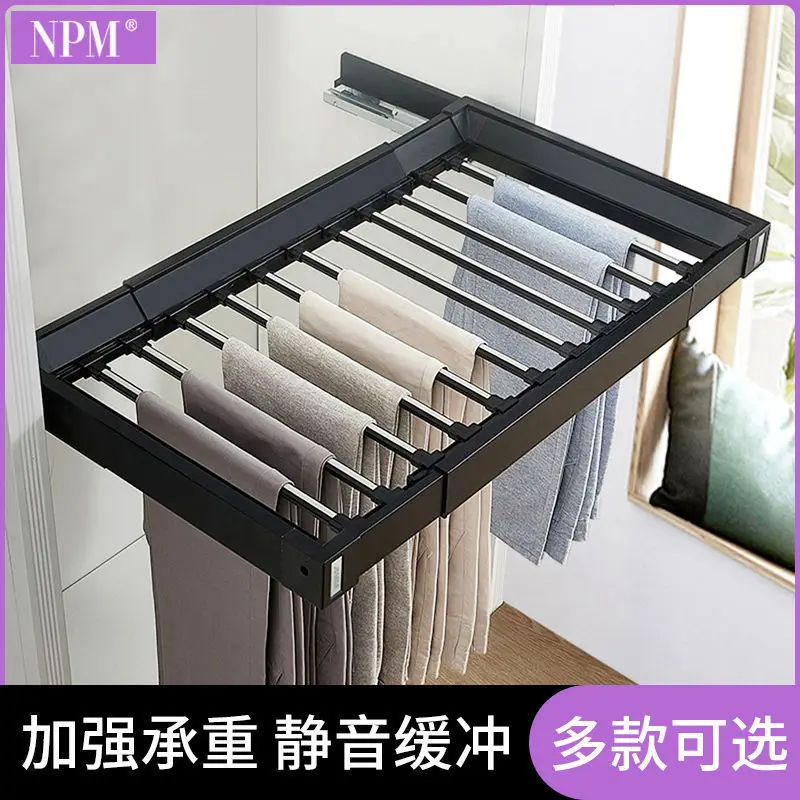Pants rack, pull-out telescopic frame, wardrobe, household pull-out basket, drawer-type pants pull-out rack
