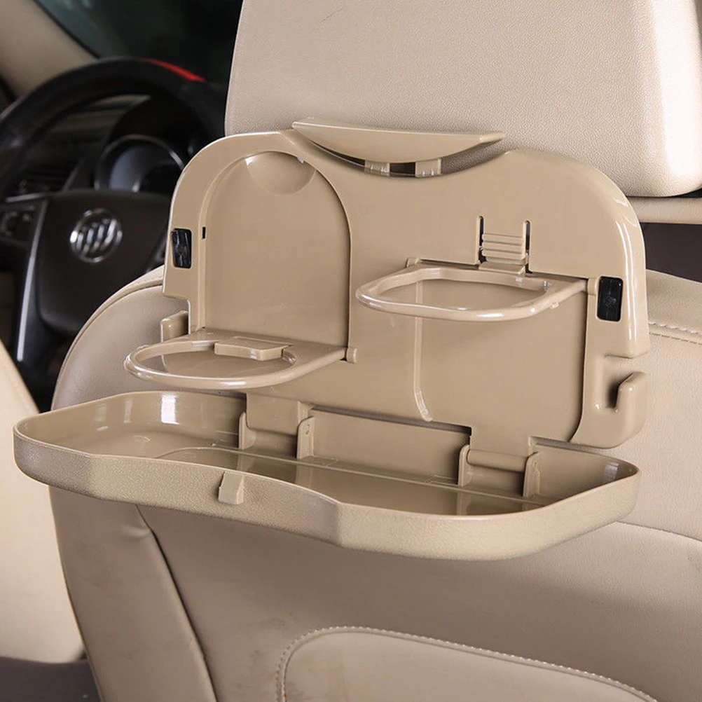 Car Tray Food Car Stand Rear Seat Beverage Rack Water Drink Holder Bottle Travel Mount Accessory Foldable Meal Cup Desk Table